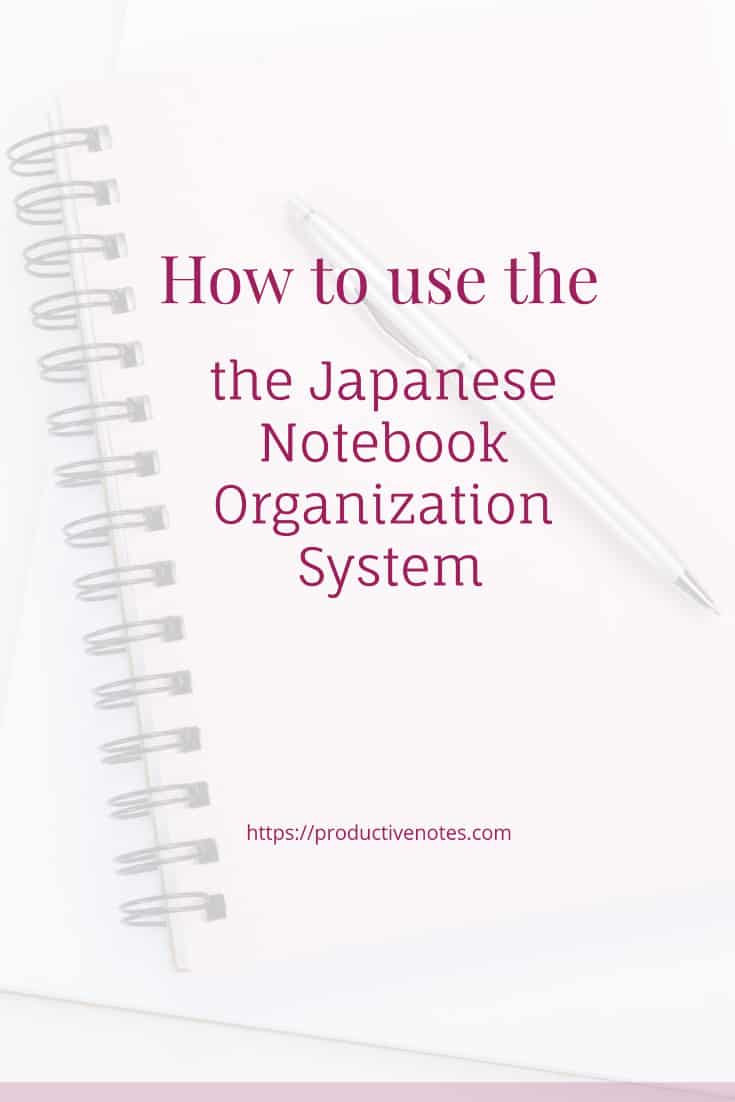 How to Use the Japanese Notebook Organization System